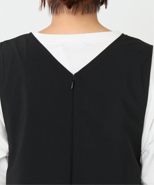 JOURNAL STANDARD（ジャーナルスタンダード）の「シックトロVネックワンピース◆7（ジャンパースカート・レディース・ブラック・FREE）」の3枚目の写真