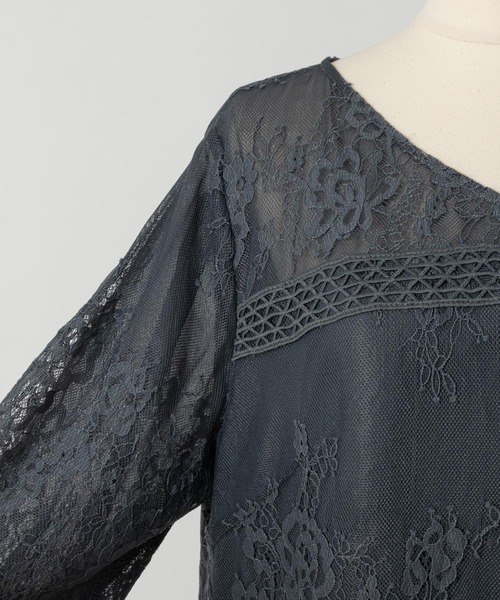 Rewde（ルゥデ）の「レーストップスパンツセットアップ（0R04-A2151）（ドレス・レディース・ネイビー/ダークグレー/グリーン・L/M）」の18枚目の写真