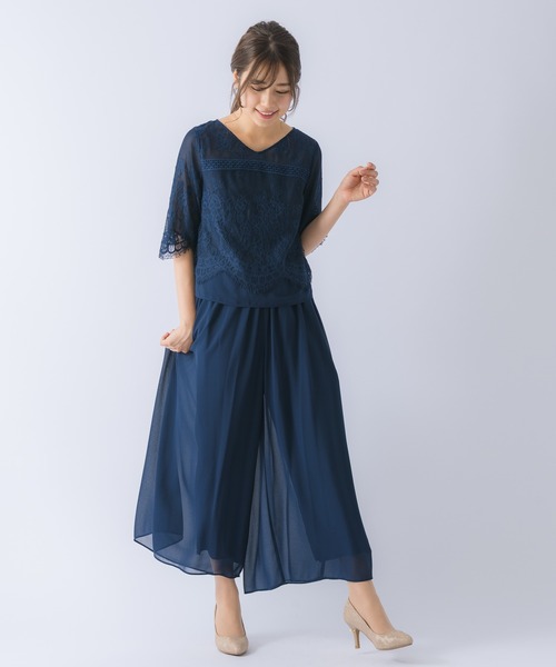 Rewde（ルゥデ）の「レーストップスパンツセットアップ（0R04-A2151）（ドレス・レディース・ネイビー/ダークグレー/グリーン・L/M）」の5枚目の写真