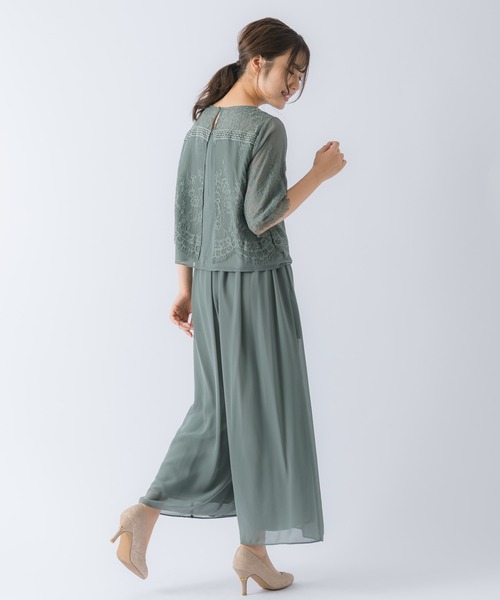 Rewde（ルゥデ）の「レーストップスパンツセットアップ（0R04-A2151）（ドレス・レディース・ネイビー/ダークグレー/グリーン・L/M）」の16枚目の写真