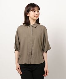 【セットアップ対応】レーヨンリネン ケープシャツ ブラウス