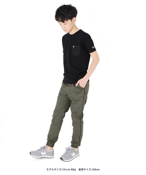 GLAZOS（グラソス）の「天竺・ポケットスター刺繍半袖Tシャツ（Tシャツ/カットソー・キッズ・ホワイト/ブラウン/ブラック/カーキ・130cm/160cm/170cm/140cm/150cm）」の14枚目の写真