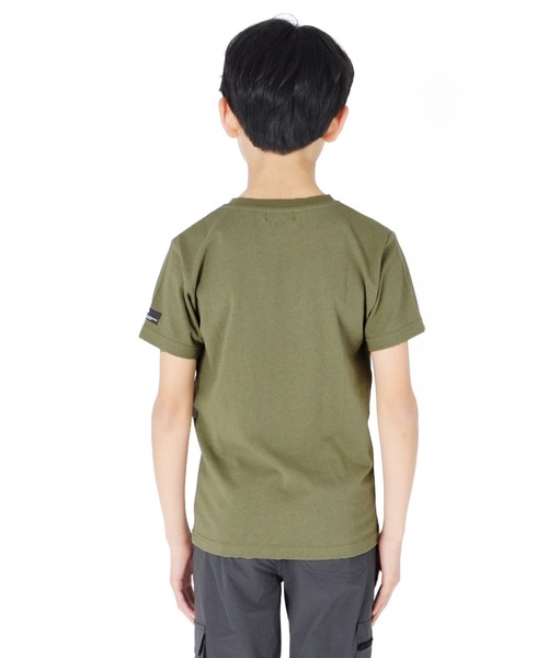 GLAZOS（グラソス）の「天竺・ポケットスター刺繍半袖Tシャツ（Tシャツ/カットソー・キッズ・ホワイト/ブラウン/ブラック/カーキ・130cm/160cm/170cm/140cm/150cm）」の11枚目の写真