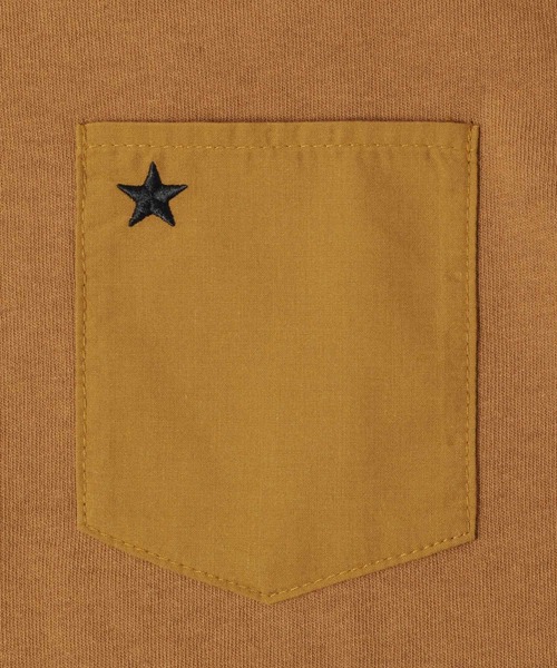 GLAZOS（グラソス）の「天竺・ポケットスター刺繍半袖Tシャツ（Tシャツ/カットソー・キッズ・ホワイト/ブラウン/ブラック/カーキ・130cm/160cm/170cm/140cm/150cm）」の15枚目の写真