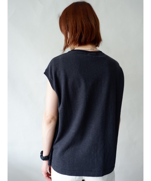 MANASTASH（マナスタッシュ）の「MANASTASH/マナスタッシュ　HEMP SLEEVELESS TEE（Tシャツ/カットソー・レディース・ブラック/ナチュラル/オレンジ・MEDIUM）」の10枚目の写真