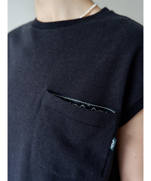 MANASTASH（マナスタッシュ）の「MANASTASH/マナスタッシュ　HEMP SLEEVELESS TEE（Tシャツ/カットソー・レディース・ブラック/ナチュラル/オレンジ・MEDIUM）」の9枚目の写真