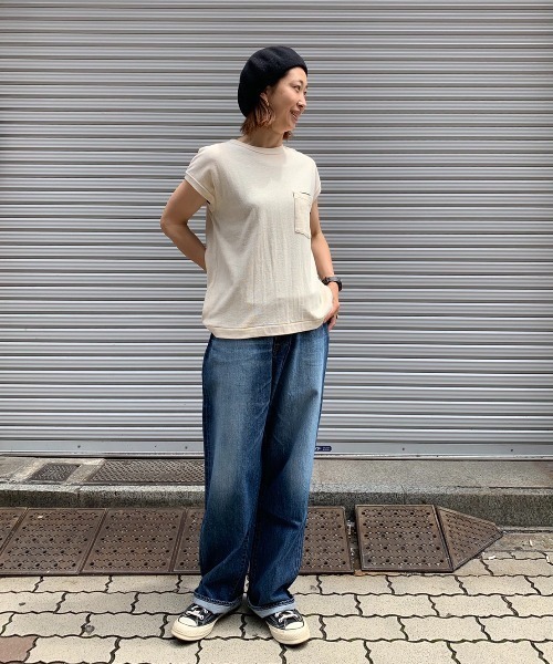 MANASTASH（マナスタッシュ）の「MANASTASH/マナスタッシュ　HEMP SLEEVELESS TEE（Tシャツ/カットソー・レディース・ブラック/ナチュラル/オレンジ・MEDIUM）」の13枚目の写真