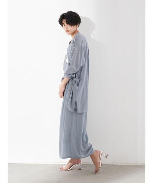 YECCA VECCA(イェッカヴェッカ)の「シルキーギャザーワイドパンツ *(その他パンツ・レディース・チャコールグレー/オレンジ/ネイビー/ブルー系その他7・FREE)」の22枚目の写真