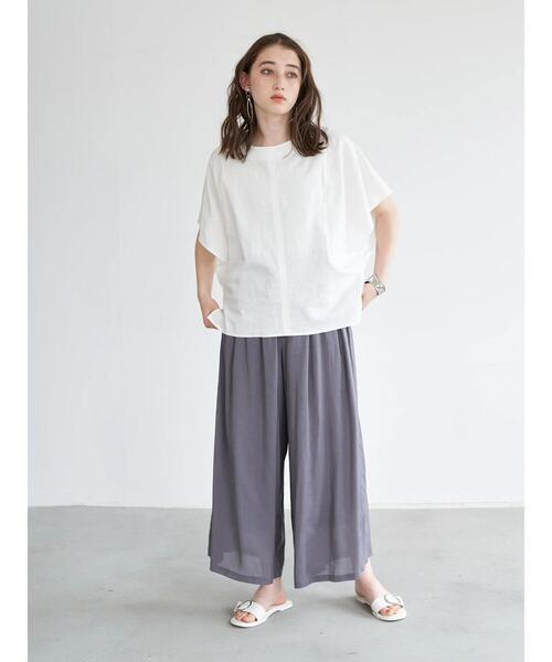 YECCA VECCA(イェッカヴェッカ)の「シルキーギャザーワイドパンツ *(その他パンツ・レディース・チャコールグレー/オレンジ/ネイビー/ブルー系その他7・FREE)」の16枚目の写真