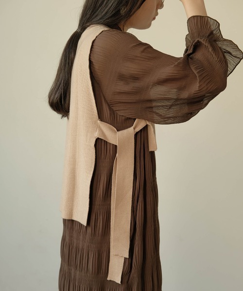 Bab（バブ）の「【WEB限定】サイドリボンレイヤードベスト（ベスト・レディース・ブラック/ベージュ/カーキ・FREE）」の9枚目の写真