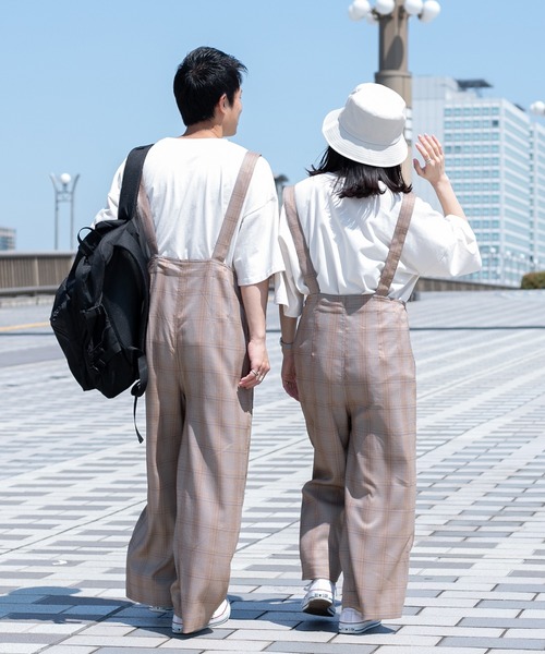 PairPair（ペアペア）の「ハイウエストワイドパンツ/サスペンダー付き(ユニセックス)（その他パンツ・レディース・アイボリー/ベージュ/グレイッシュブルー・SMALL/LARGE/MEDIUM）」の12枚目の写真