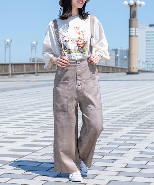 PairPair（ペアペア）の「ハイウエストワイドパンツ/サスペンダー付き(ユニセックス)（その他パンツ・レディース・アイボリー/ベージュ/グレイッシュブルー・SMALL/LARGE/MEDIUM）」の8枚目の写真