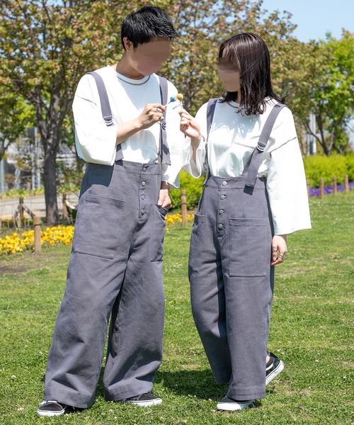 PairPair（ペアペア）の「ハイウエストワイドパンツ/サスペンダー付き(ユニセックス)（その他パンツ・レディース・アイボリー/ベージュ/グレイッシュブルー・SMALL/LARGE/MEDIUM）」の18枚目の写真