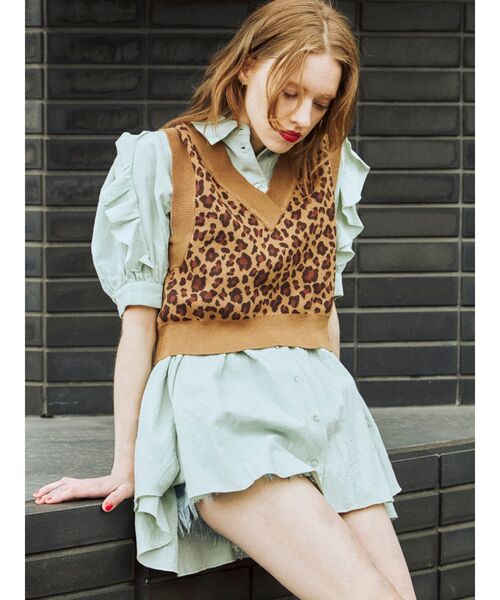 jouetie（ジュエティ）の「ベストセットチュニックシャツ（シャツ/ブラウス・レディース・ブラック/オフホワイト/オレンジ/グリーン・MEDIUM）」の6枚目の写真