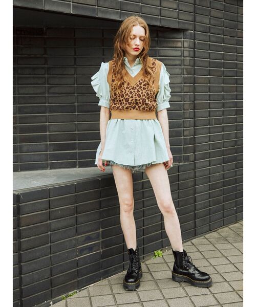 jouetie（ジュエティ）の「ベストセットチュニックシャツ（シャツ/ブラウス・レディース・ブラック/オフホワイト/オレンジ/グリーン・MEDIUM）」の7枚目の写真