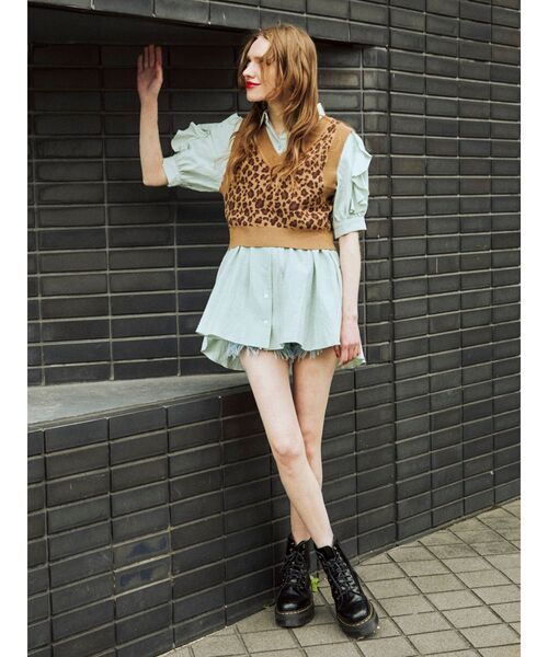 jouetie（ジュエティ）の「ベストセットチュニックシャツ（シャツ/ブラウス・レディース・ブラック/オフホワイト/オレンジ/グリーン・MEDIUM）」の8枚目の写真