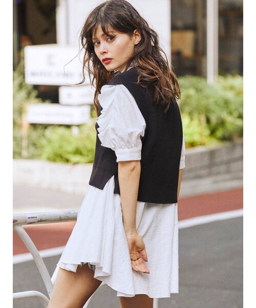 jouetie（ジュエティ）の「ベストセットチュニックシャツ（シャツ/ブラウス・レディース・ブラック/オフホワイト/オレンジ/グリーン・MEDIUM）」の10枚目の写真