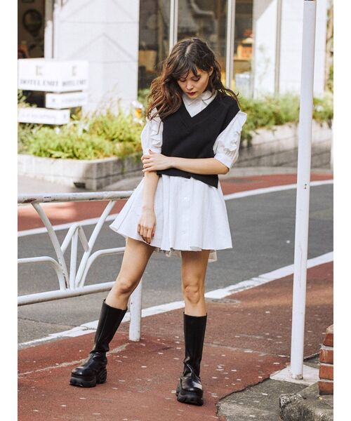 jouetie（ジュエティ）の「ベストセットチュニックシャツ（シャツ/ブラウス・レディース・ブラック/オフホワイト/オレンジ/グリーン・MEDIUM）」の11枚目の写真