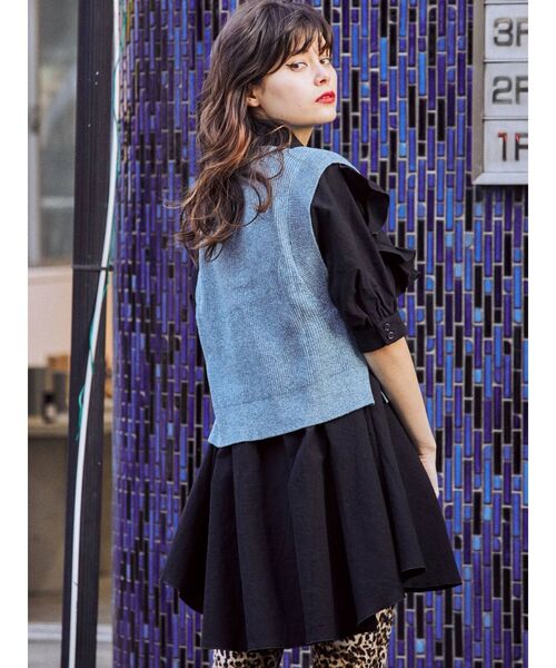 jouetie（ジュエティ）の「ベストセットチュニックシャツ（シャツ/ブラウス・レディース・ブラック/オフホワイト/オレンジ/グリーン・MEDIUM）」の14枚目の写真