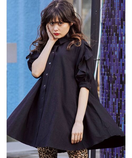 jouetie（ジュエティ）の「ベストセットチュニックシャツ（シャツ/ブラウス・レディース・ブラック/オフホワイト/オレンジ/グリーン・MEDIUM）」の18枚目の写真