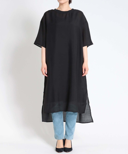 Cepica（セピカ）の「シアーSETスリットワンピース（ワンピース・レディース・ブラック/ベージュ・FREE）」の7枚目の写真