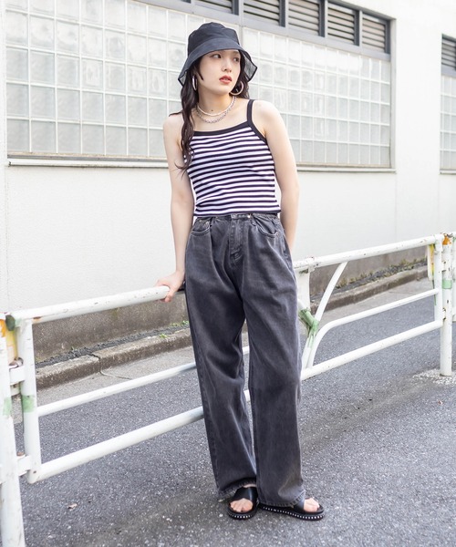 RASVOA（ラスボア）の「シンプルパット付きキャミソール（キャミソール・レディース・グレー/ブルー/ブラック/ブラック系その他・FREE）」の18枚目の写真