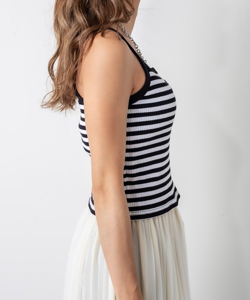 RASVOA（ラスボア）の「シンプルパット付きキャミソール（キャミソール・レディース・グレー/ブルー/ブラック/ブラック系その他・FREE）」の9枚目の写真