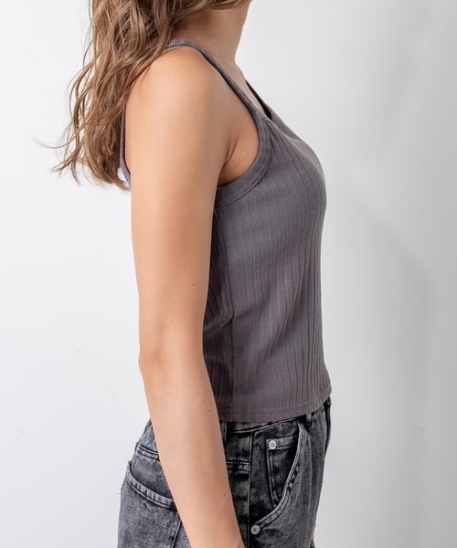 RASVOA（ラスボア）の「シンプルパット付きキャミソール（キャミソール・レディース・グレー/ブルー/ブラック/ブラック系その他・FREE）」の13枚目の写真