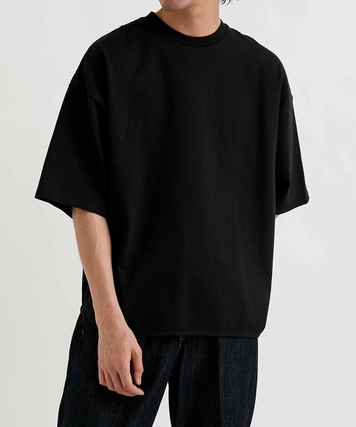 ADAM ET ROPE'（アダムエロペ）の「【USAコットン】ヘビーウェイト ビッグシルエット Tシャツ/ドロップショルダー（Tシャツ/カットソー・メンズ・ホワイト/ブラック/ベージュ・M/L）」の2枚目の写真