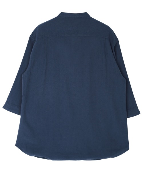 jiggys shop（ジギーズショップ）の「綿麻 パナマ織 スタンド スキッパー 7分袖シャツ（シャツ/ブラウス・メンズ・ホワイト/ライトブルー/ネイビー/グレー系その他/ブルー系その他/ライトピンク/ライトベージュ/チャコール/ブラウン/ベージュ/グレー/グレー系その他2・MEDIUM/LARGE）」の16枚目の写真