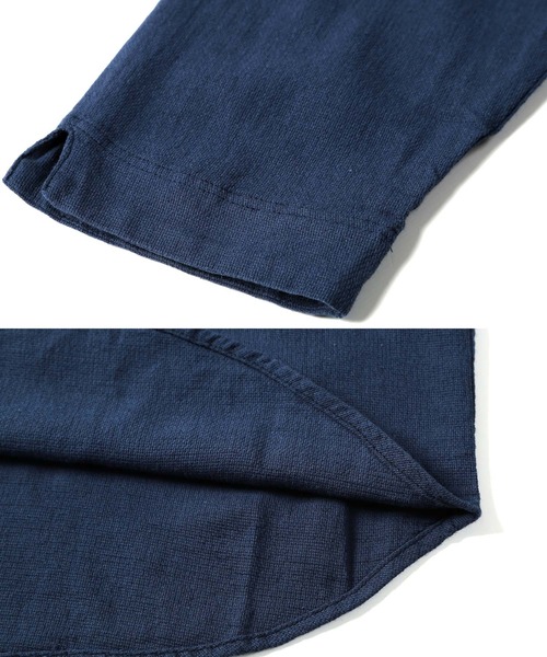 jiggys shop（ジギーズショップ）の「綿麻 パナマ織 スタンド スキッパー 7分袖シャツ（シャツ/ブラウス・メンズ・ホワイト/ライトブルー/ネイビー/グレー系その他/ブルー系その他/ライトピンク/ライトベージュ/チャコール/ブラウン/ベージュ/グレー/グレー系その他2・MEDIUM/LARGE）」の18枚目の写真