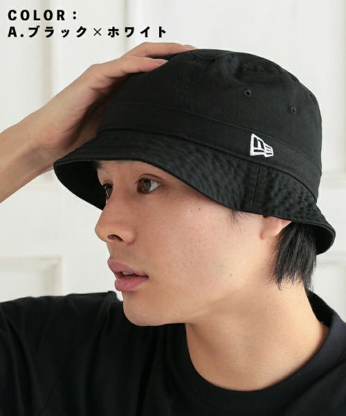 NEW ERA（ニューエラ）の「【NEW ERA】バケット02 ウォッシュドコットン [BSC]（ハット・メンズ・ネイビー/グリーン系カモフラージュ/ブラック/ベージュ/ホワイト・S-M/M-L/L-XL）」の3枚目の写真