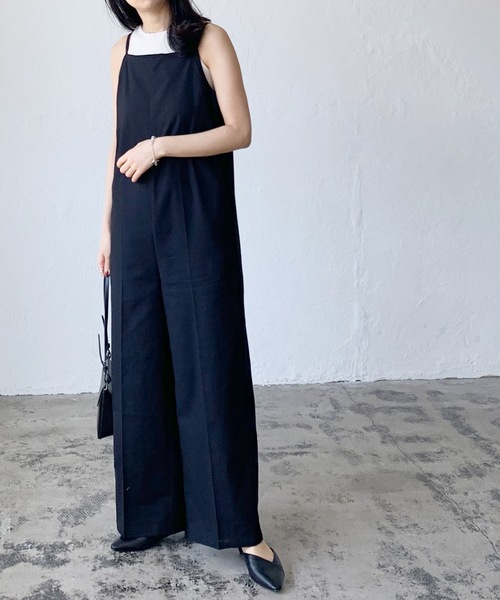 マイラン MYLAN オールインワン サロペット ワイド スクエアネック