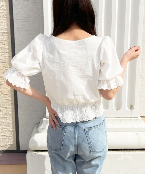 apres jour(アプレジュール)の「コットンレースドロストブラウス+キャミセット【ZOZOTOWN限定アイテム】(シャツ/ブラウス・レディース・ピンクベージュ/オフホワイト/ブラック・X-LARGE/フリー)」の19枚目の写真