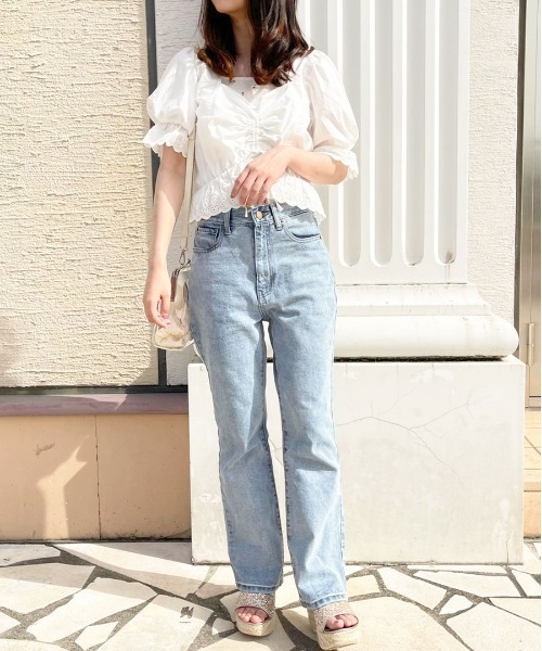 apres jour(アプレジュール)の「コットンレースドロストブラウス+キャミセット【ZOZOTOWN限定アイテム】(シャツ/ブラウス・レディース・ピンクベージュ/オフホワイト/ブラック・X-LARGE/フリー)」の9枚目の写真