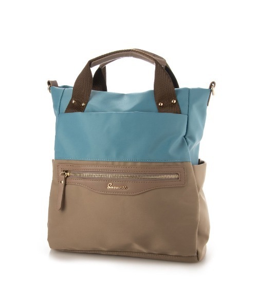 SAC（サック）の「撥水ナイロンバイカラー3WAYリュック  SAC unit（バックパック/リュック・レディース・ブラック/イエロー/ブルー/グリーン・FREE）」の4枚目の写真