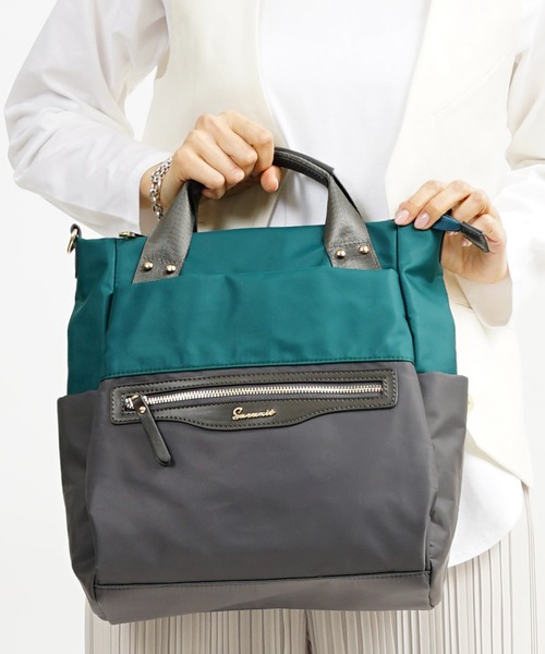 SAC（サック）の「撥水ナイロンバイカラー3WAYリュック  SAC unit（バックパック/リュック・レディース・ブラック/イエロー/ブルー/グリーン・FREE）」の3枚目の写真