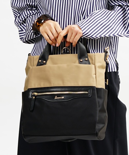 SAC（サック）の「撥水ナイロンバイカラー3WAYリュック  SAC unit（バックパック/リュック・レディース・ブラック/イエロー/ブルー/グリーン・FREE）」の2枚目の写真