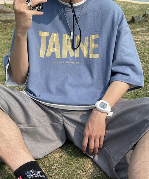 HOOK（フック）の「【HOOK】【2021新作】 シンプル英字プリント半袖tシャツ（Tシャツ/カットソー・メンズ・ブルー/ブラック/ホワイト・XL/M/L）」の6枚目の写真