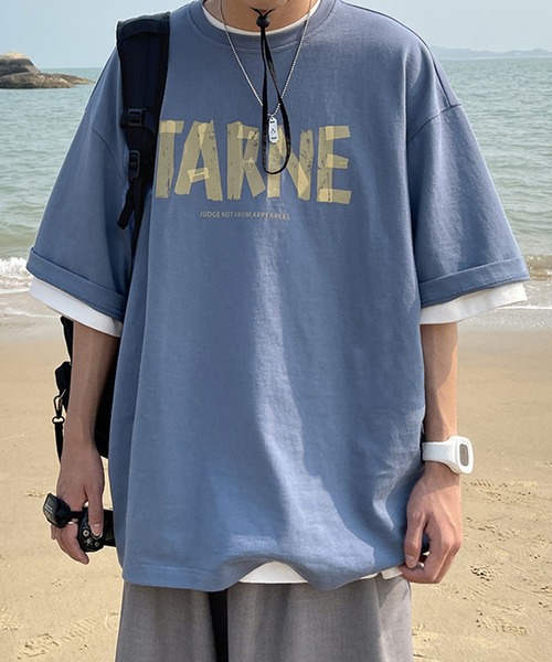 HOOK（フック）の「【HOOK】【2021新作】 シンプル英字プリント半袖tシャツ（Tシャツ/カットソー・メンズ・ブルー/ブラック/ホワイト・XL/M/L）」の8枚目の写真