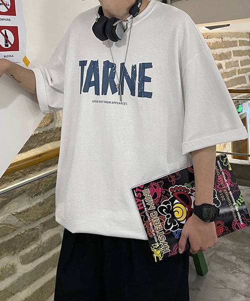 HOOK（フック）の「【HOOK】【2021新作】 シンプル英字プリント半袖tシャツ（Tシャツ/カットソー・メンズ・ブルー/ブラック/ホワイト・XL/M/L）」の14枚目の写真