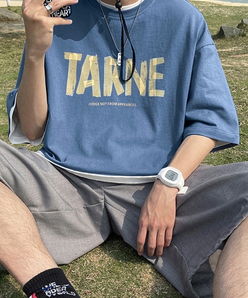 HOOK（フック）の「【HOOK】【2021新作】 シンプル英字プリント半袖tシャツ（Tシャツ/カットソー・メンズ・ブルー/ブラック/ホワイト・XL/M/L）」の16枚目の写真