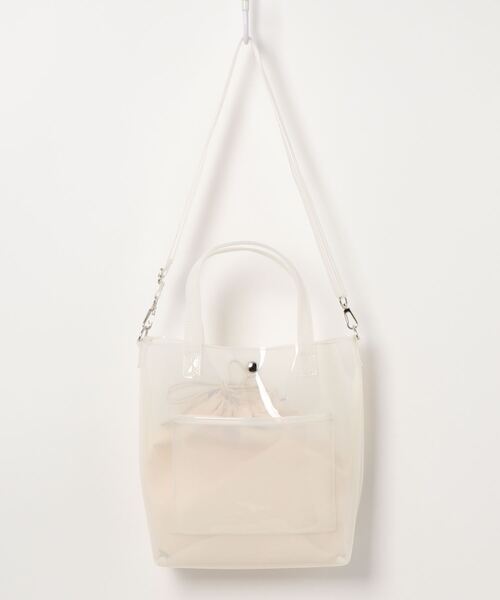 ehka sopo（エヘカソポ）の「クリアトートショルダーバッグ（ショルダーバッグ・レディース・ブラウン/オフホワイト/ブラック・ﾌﾘ-）」の9枚目の写真