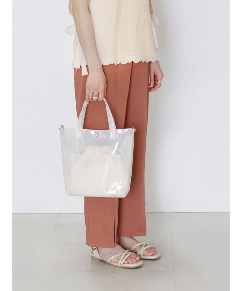 ehka sopo（エヘカソポ）の「クリアトートショルダーバッグ（ショルダーバッグ・レディース・ブラウン/オフホワイト/ブラック・ﾌﾘ-）」の10枚目の写真