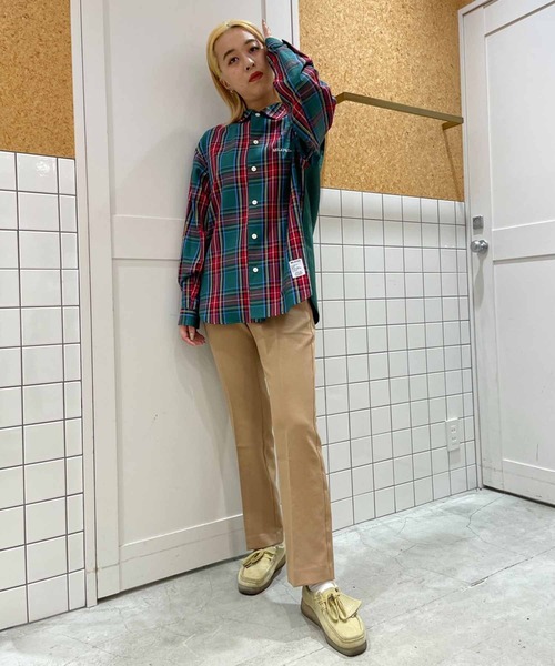 MILKFED.（ミルクフェド）の「BACK LOGO PLAID SHIRT（シャツ/ブラウス・レディース・レッド/グリーン/ネイビー・ONE SIZE）」の6枚目の写真