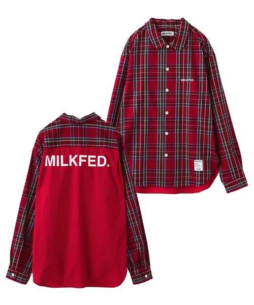 MILKFED.（ミルクフェド）の「BACK LOGO PLAID SHIRT（シャツ/ブラウス・レディース・レッド/グリーン/ネイビー・ONE SIZE）」の15枚目の写真