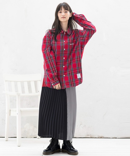 MILKFED.（ミルクフェド）の「BACK LOGO PLAID SHIRT（シャツ/ブラウス・レディース・レッド/グリーン/ネイビー・ONE SIZE）」の12枚目の写真