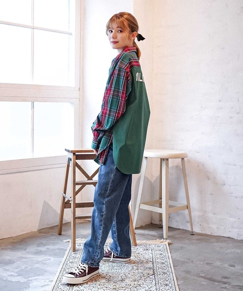 MILKFED.（ミルクフェド）の「BACK LOGO PLAID SHIRT（シャツ/ブラウス・レディース・レッド/グリーン/ネイビー・ONE SIZE）」の9枚目の写真