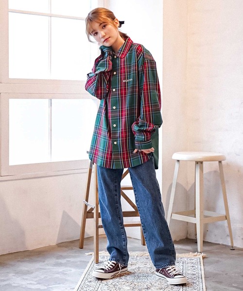 MILKFED.（ミルクフェド）の「BACK LOGO PLAID SHIRT（シャツ/ブラウス・レディース・レッド/グリーン/ネイビー・ONE SIZE）」の10枚目の写真