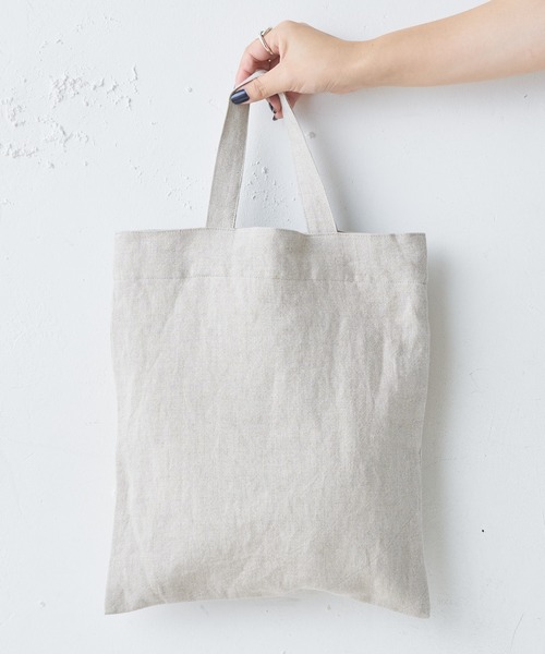 BEARDSLEY(ビアズリー)の「イニシャル刺繍リネンバッグ(トートバッグ・レディース・ベージュ/ブラック・FREE)」の8枚目の写真